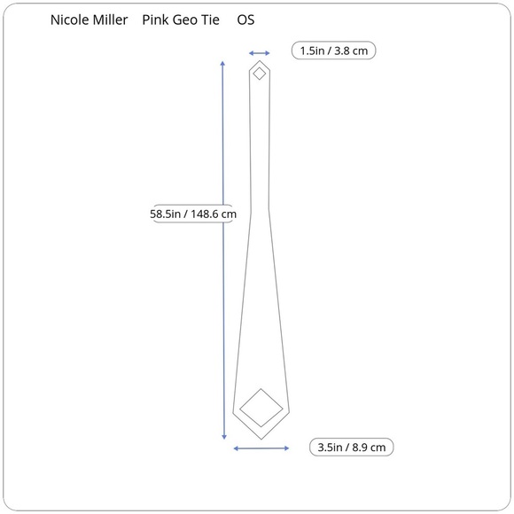 Nicole Miller Geometric Pink Blue Silk Neck Tie Woven Textured Shiny Necktie OS - Picture 11 of 12